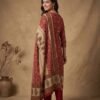 Maroon Gajji Silk Unstitched Suit