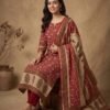 Maroon Gajji Silk Unstitched Suit