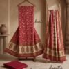 Maroon Gajji Silk Unstitched Suit