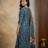 Teal Blue Gajji Silk Unstitched Suit