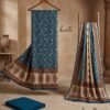 Teal Blue Gajji Silk Unstitched Suit