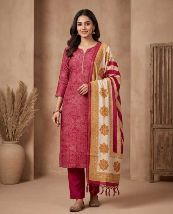 BS002470-3 Magenta Unstitched Suit