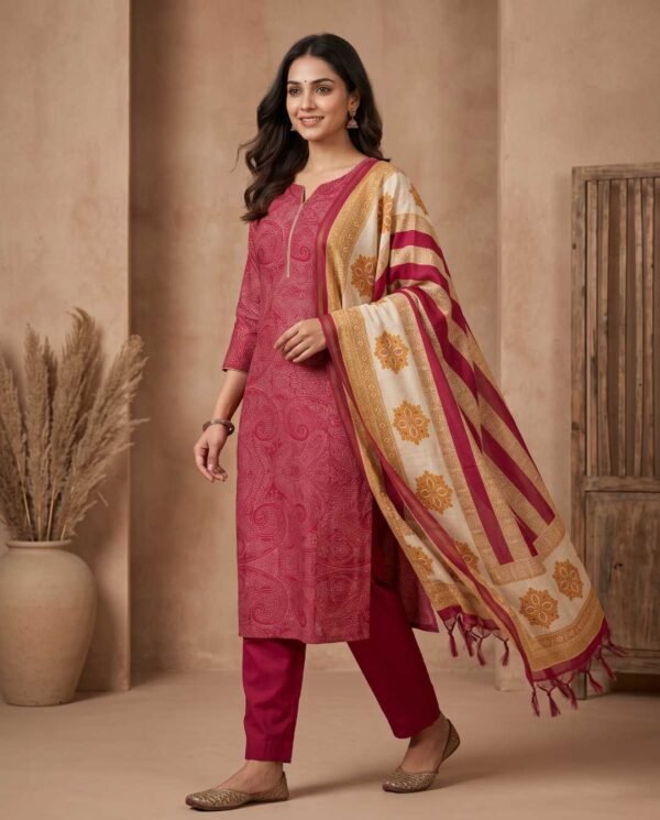 BS002470-3(1) Magenta Unstitched Suit