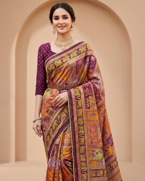 Regal Wine Silk Saree