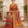 Mustard Yellow Silk Saree