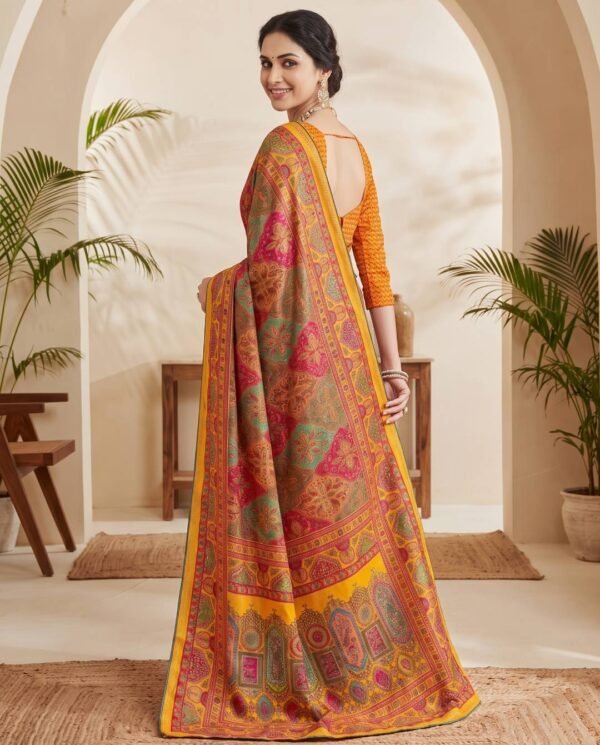 Mustard Yellow Silk Saree