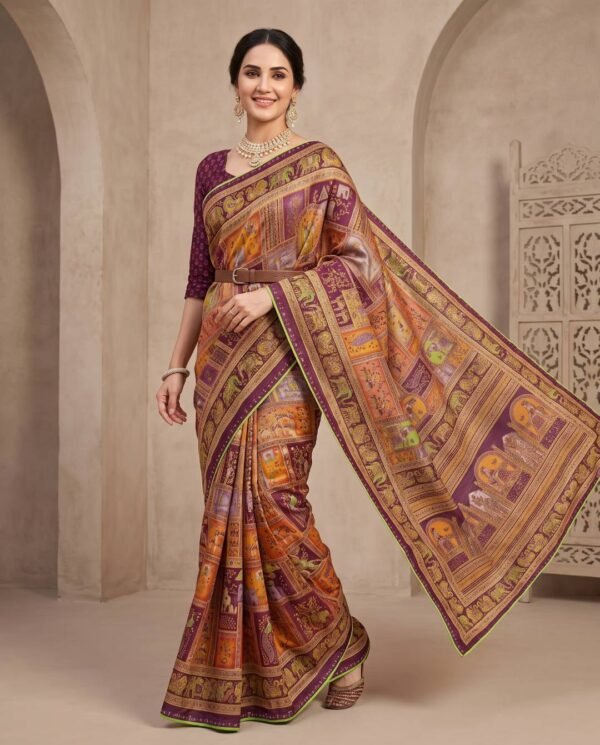 Regal Wine Silk Saree