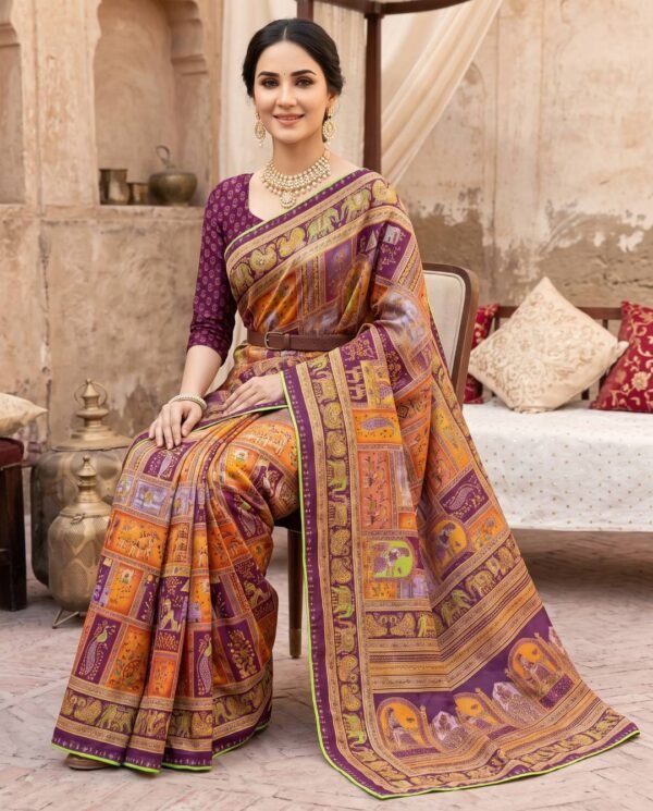 Regal Wine Silk Saree