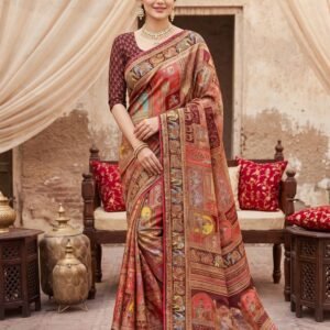 Coffee Brown Silk Saree