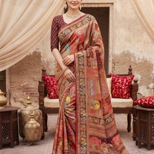 Coffee Brown Silk Saree