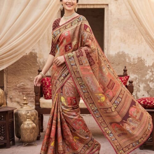 Coffee Brown Silk Saree