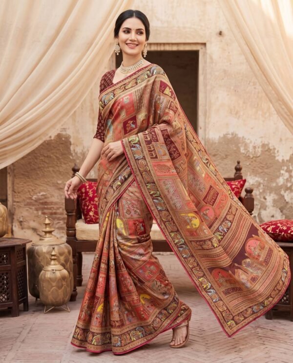 Coffee Brown Silk Saree