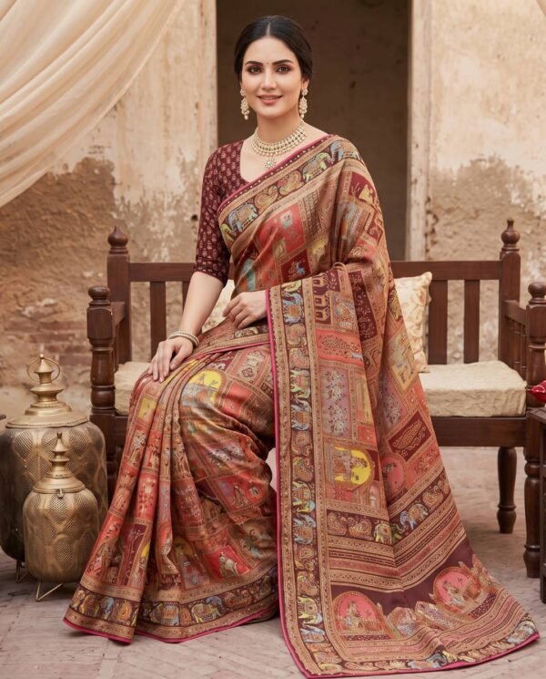 Coffee Brown Silk Saree