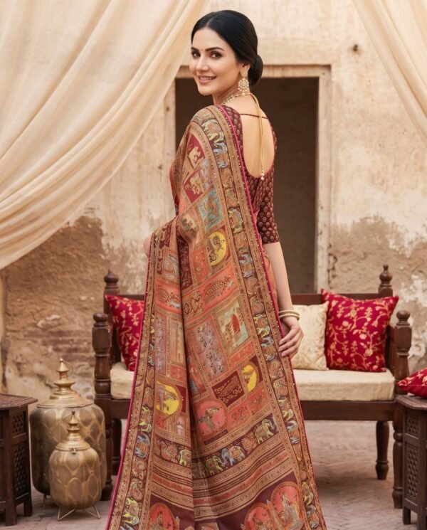 Coffee Brown Silk Saree