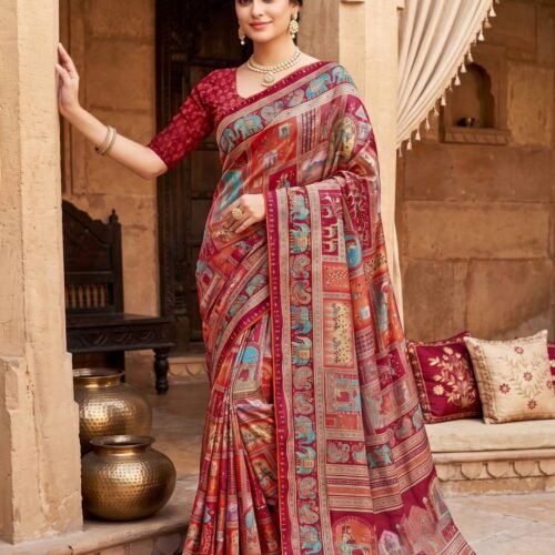 Rich Red Silk Saree