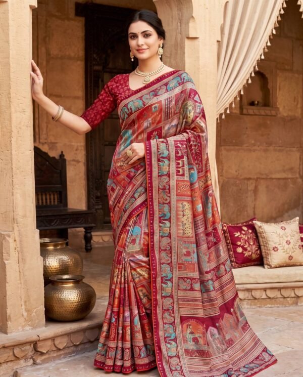 Rich Red Silk Saree