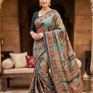 Dark Brown Silk Saree