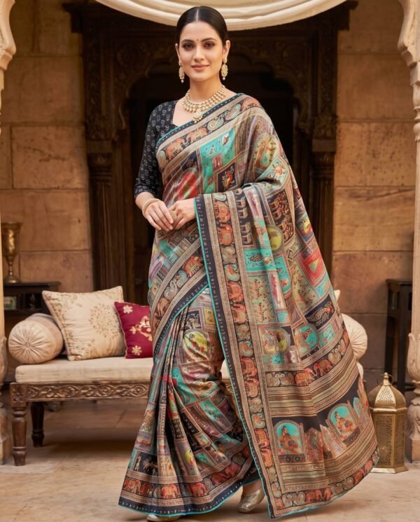 Dark Brown Silk Saree
