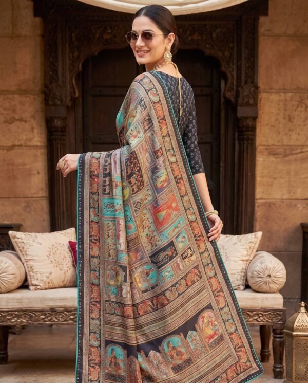 Dark Brown Silk Saree