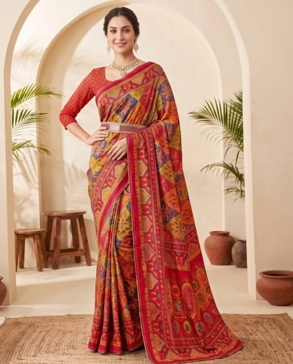 Orange Silk Saree