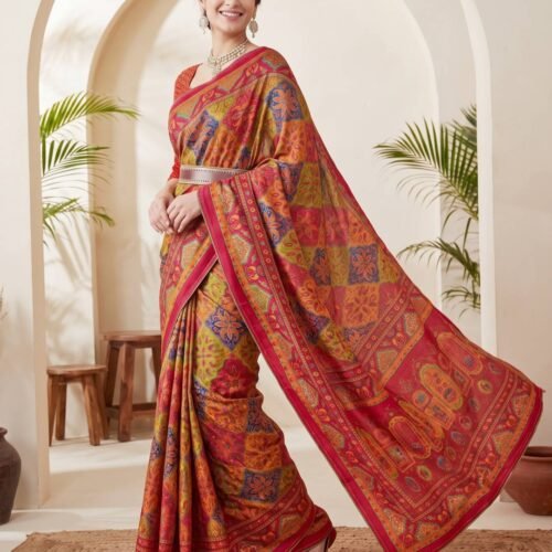 Orange Silk Saree
