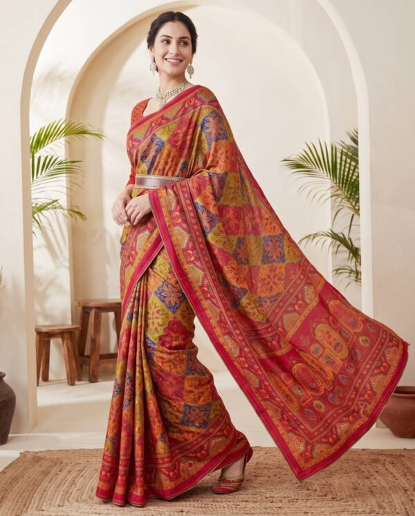 Orange Silk Saree