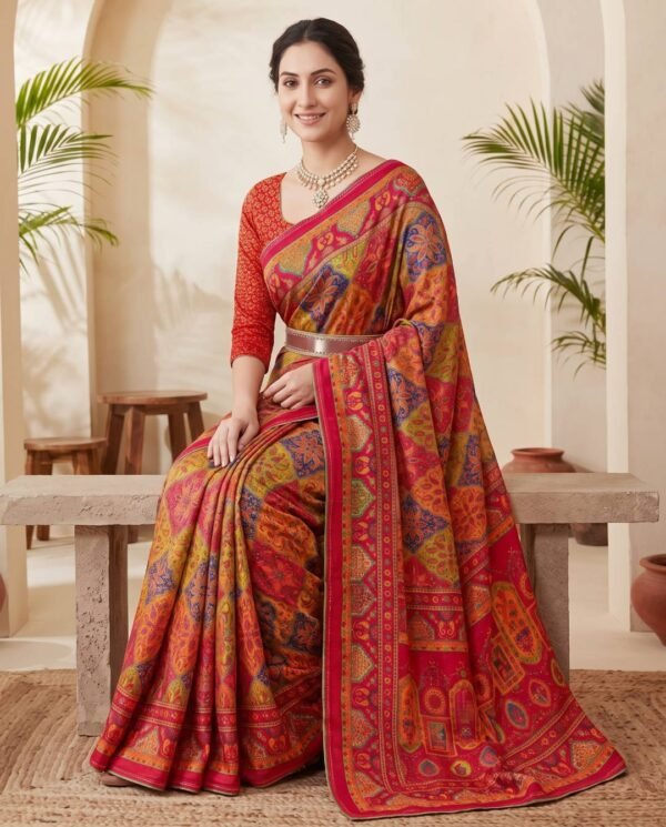Orange Silk Saree