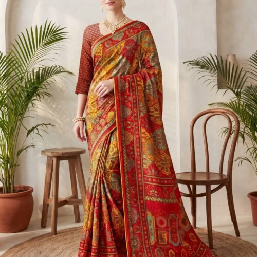 Maroon Silk Saree