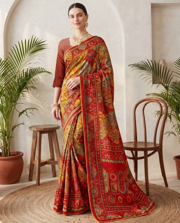 Maroon Silk Saree
