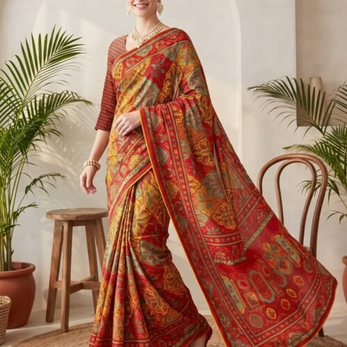 Maroon Silk Saree