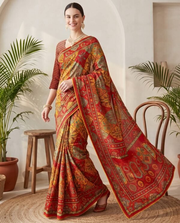 Maroon Silk Saree