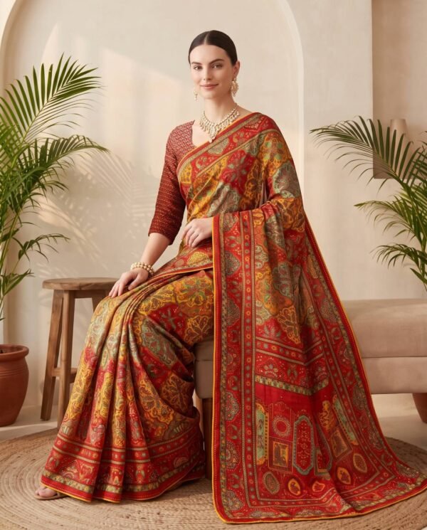Maroon Silk Saree