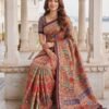 Coke Multicolored Printed Silk Saree
