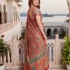 Red Multicolored Printed Silk Saree