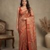 Orange Printed Silk Saree Orange Printed Silk Saree