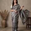 BS002485-2(1) Grey Printed Silk Saree