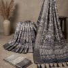 BS002485-2(3) Grey Printed Silk Saree