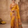 Mustard Pure Silk Saree