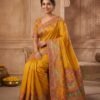 Mustard Pure Silk Saree