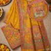Mustard Pure Silk Saree