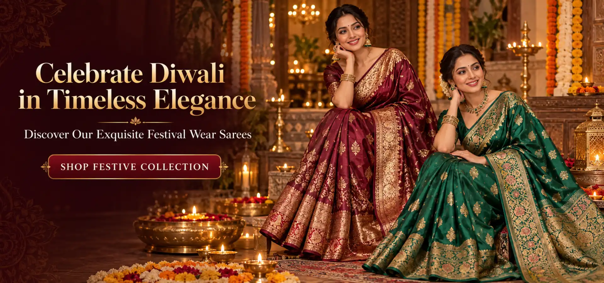 Diwali Elegance in Silk and Gold