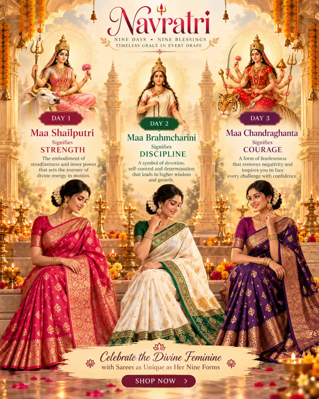 Navratri_ Divine Grace in Sarees