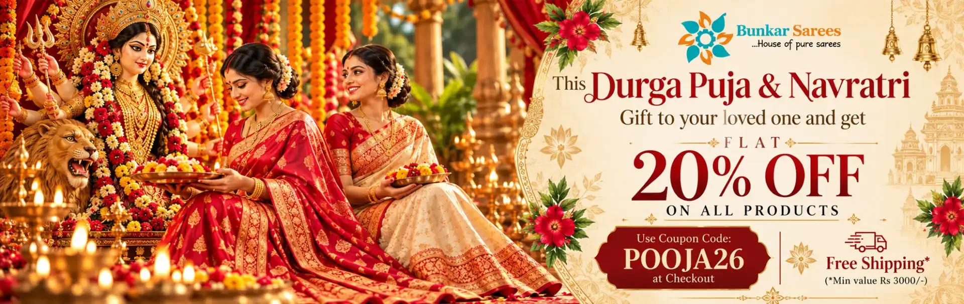 Durga Puja Festive Saree Offer